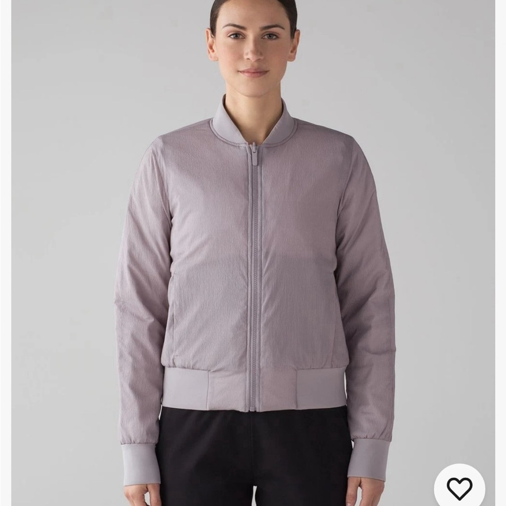 Women’s LULULEMON Non-Stop Reversible Bomber Jacket Pink Dark Chrome Sz 4 $148